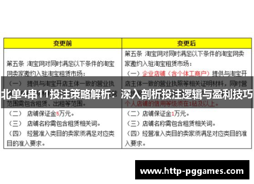 北单4串11投注策略解析：深入剖析投注逻辑与盈利技巧